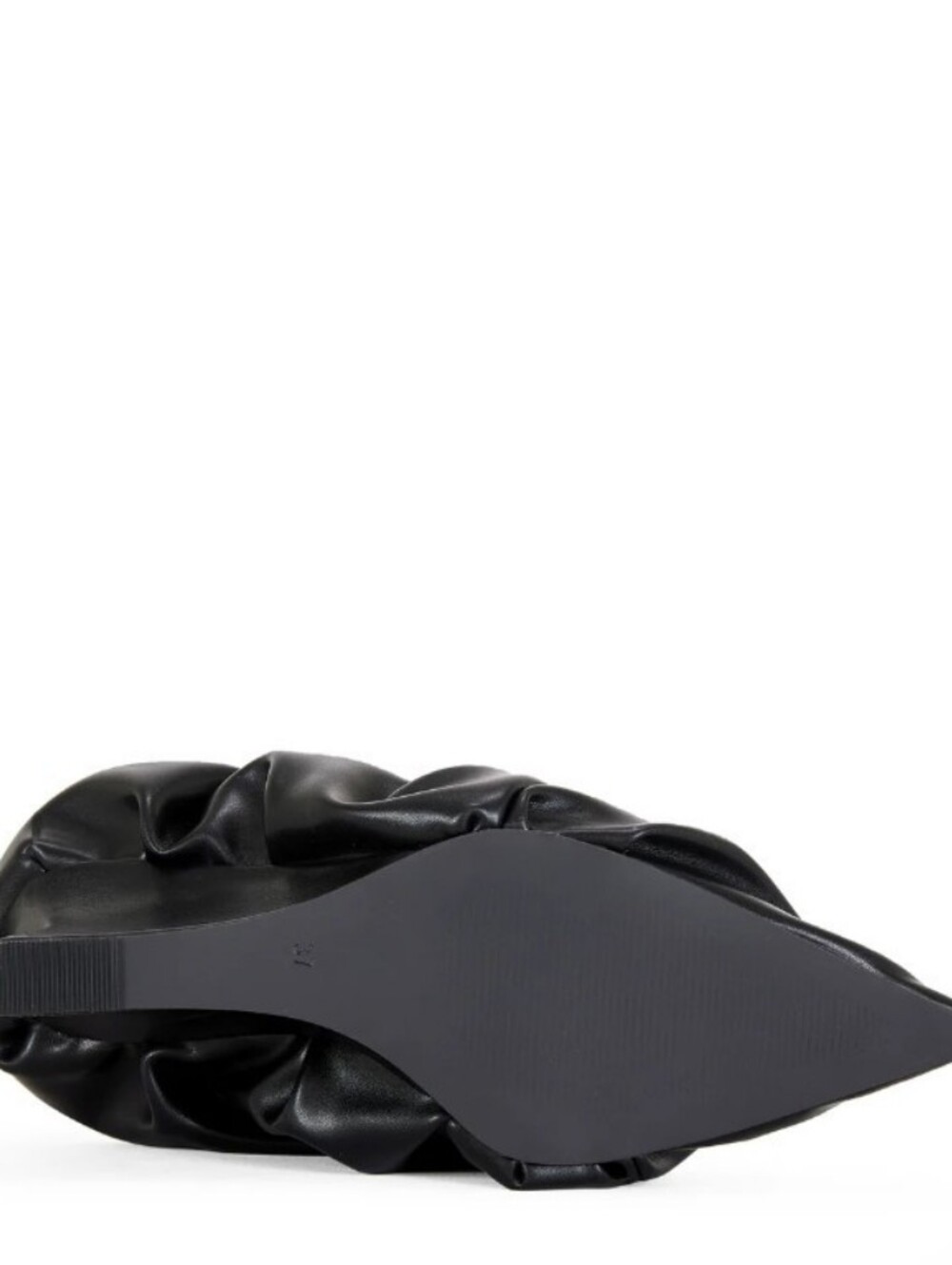 AZALEA WANG -Black Ruched Wedge Heel Pointed Toe Pump - Picture 8 of 9